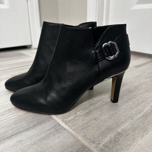 Vince Camuto Black Leather Ankle Booties